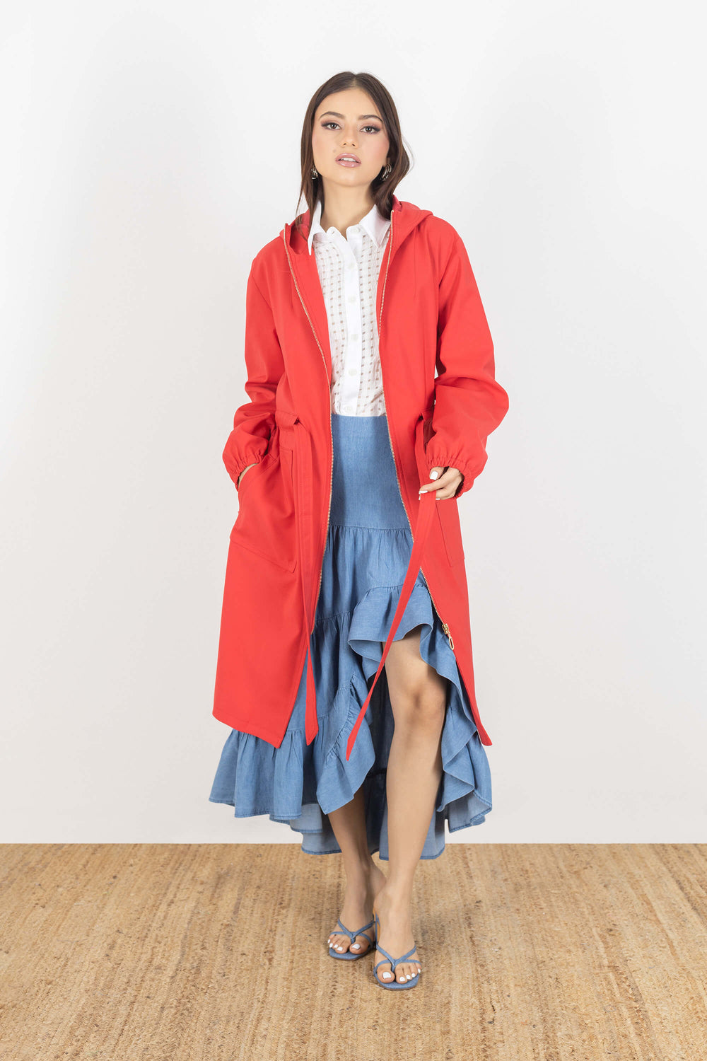 Madeline Hooded Tie Parka