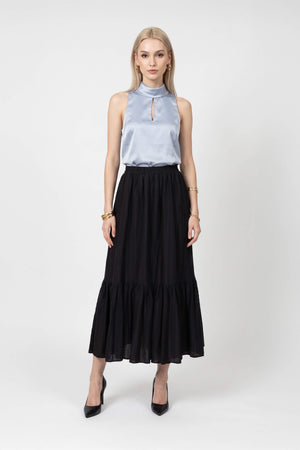 Isabella Tiered Elastic-Waist Maxi Falda 740933 NEG