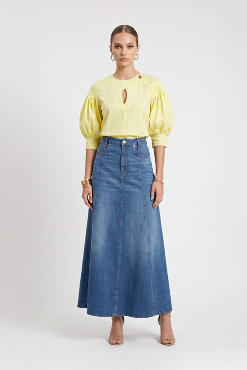Cassandra High-Waist A-Line Falda Larga 740987 DEN