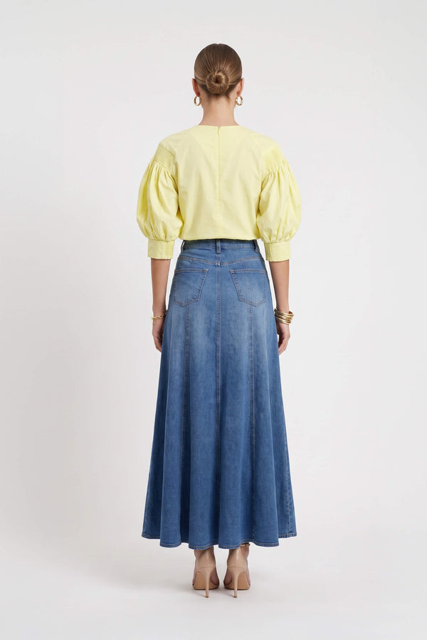 Cassandra High-Waist A-Line Falda Larga 740987 DEN