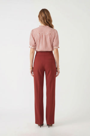 Gala High-Waist Wide-Leg Burgundy Pantalón 532115 VIN