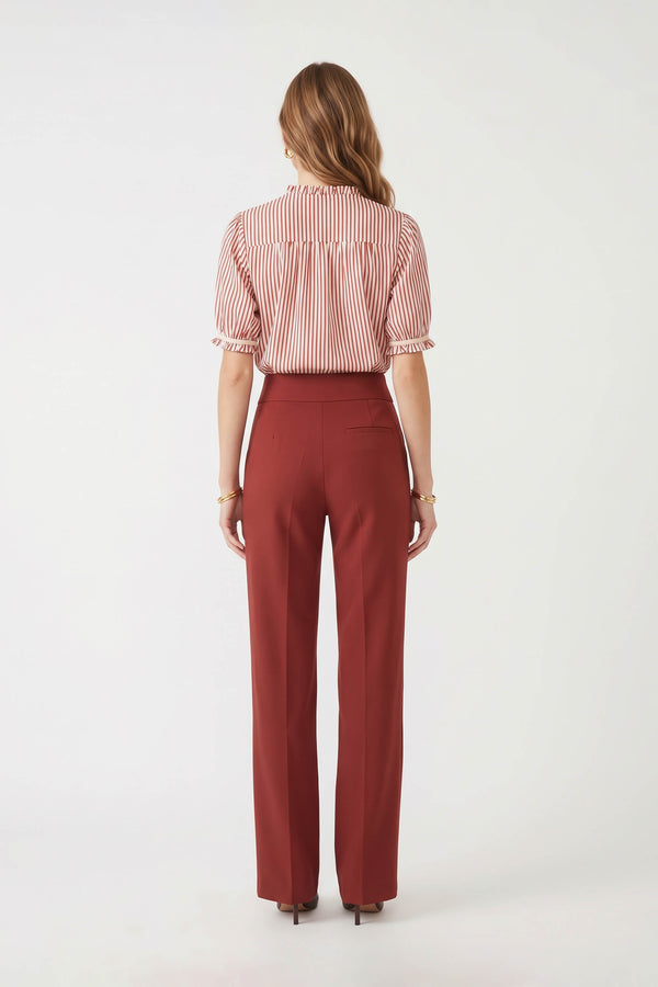 Gala High-Waist Wide-Leg Burgundy Pantalón 532115 VIN