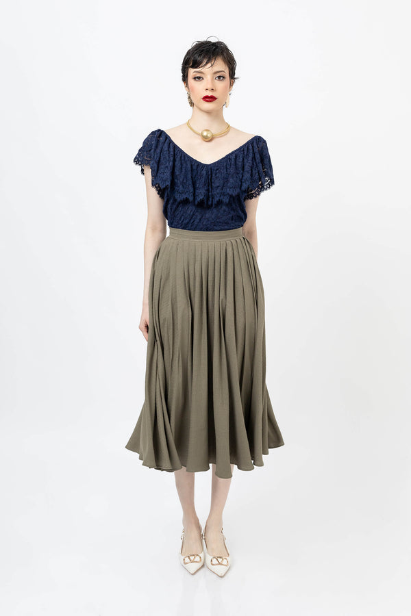 *Viviana Ruffle-Overlay Sleeveless Top 752901 MAR