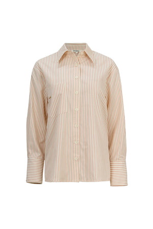 Adelina Ruffle-Trim Striped Camisa 752934