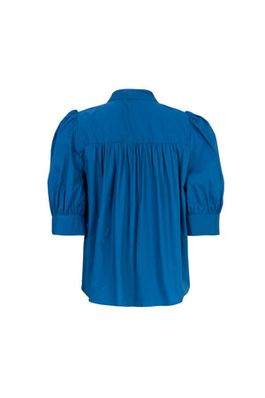 Federica Bow-Neck Gathered-Back Blusa 752943