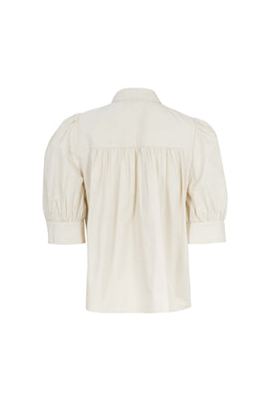Federica Bow-Neck Gathered-Back Blusa 752943