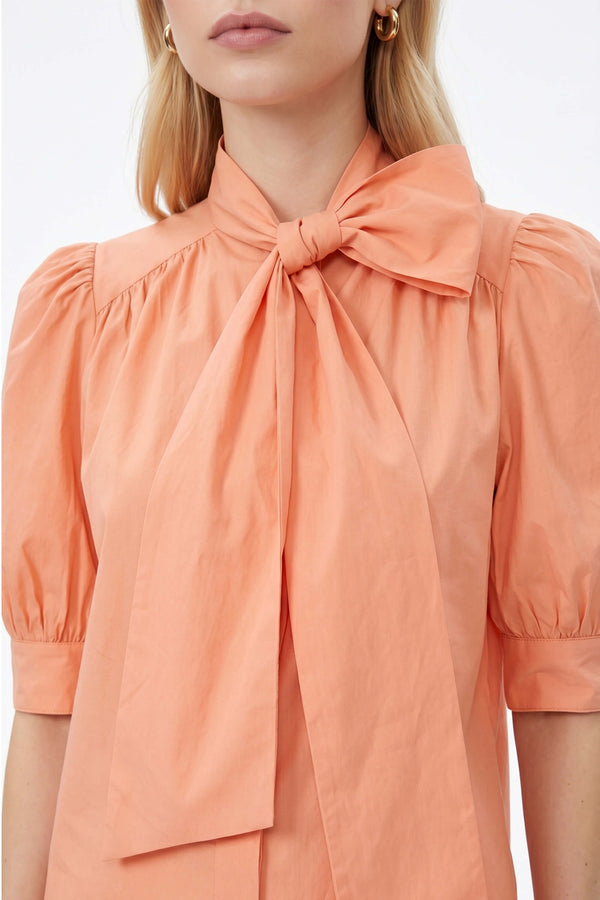 Federica Bow-Neck Gathered-Back Blusa 752943