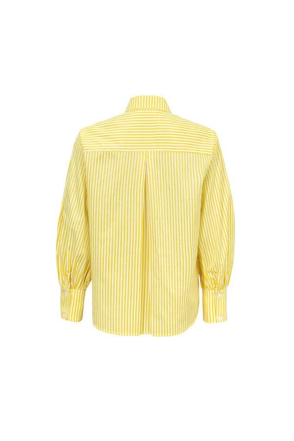 Martina Button-Down Puff-Sleeve Blusa