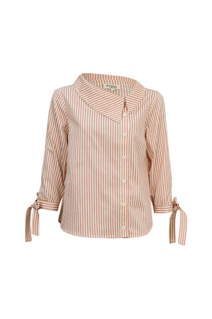 Cynthia Layered-Detail Button-Down Blusa 752953
