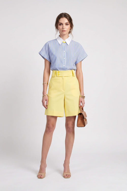 Antonia Asymmetric-Closure High-Waist Bermudas 731137 PAJ