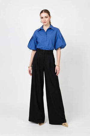 Alexa High-Waist Wide-Leg Tailored Pantalón  532085 NEG