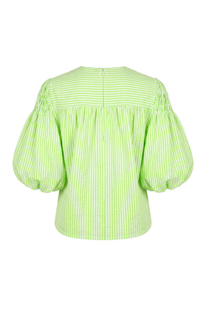Elena Smocked Striped Puff Blusa 752965 VER