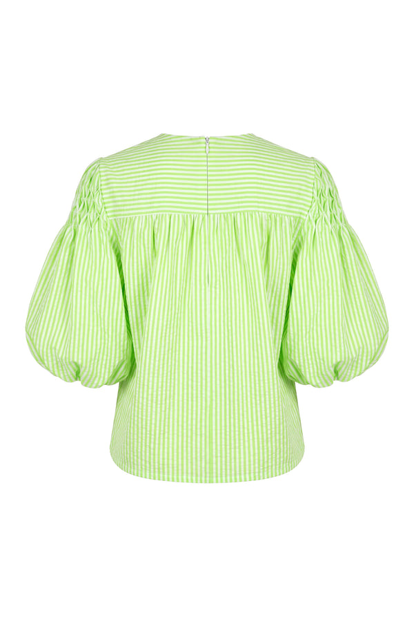 Elena Smocked Striped Puff Blusa 752965 VER