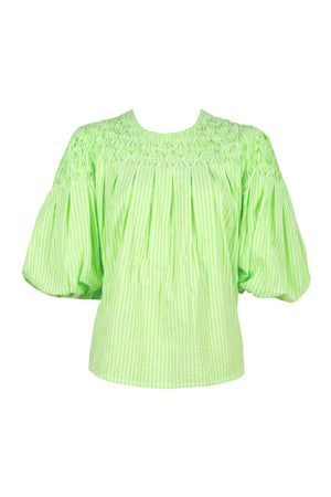 Elena Smocked Striped Puff Blusa 752965 VER