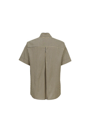 Nora Tie-Neck Short-Sleeve Blusa