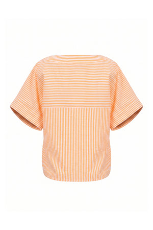 Mia Striped Short Sleeve Blusa 752970 NAR