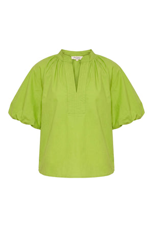 Adriana Puff Sleeve V-Neck Blusa 752975 VER