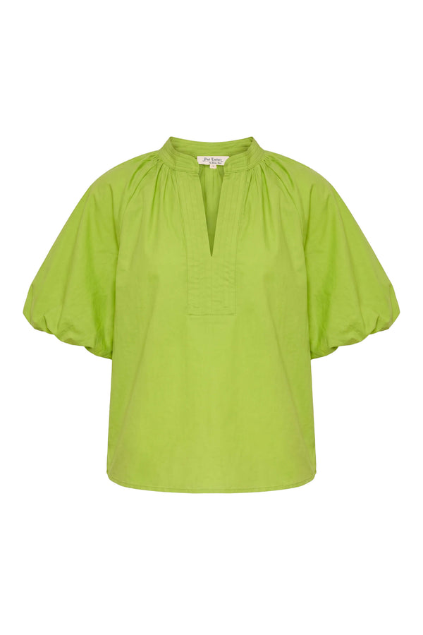 Adriana Puff Sleeve V-Neck Blusa 752975 VER