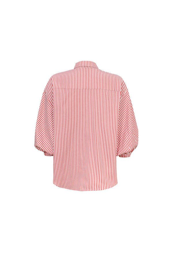 Lucia Puff-Sleeve Button-Down Camisa 752977