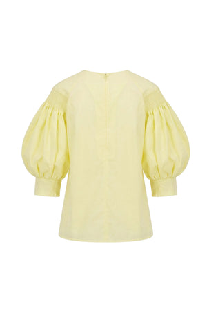 Valeria Puff Sleeve Keyhole Blusa 752981 AMA