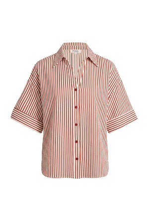 Alexa Striped Short Sleeve Blusa 752982 LAD