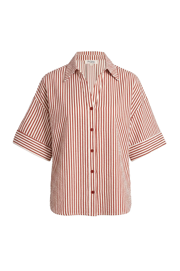 Alexa Striped Short Sleeve Blusa 752982 LAD
