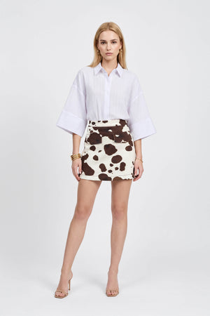 Camila One-Shoulder Smocked-Cuff Blusa 752992