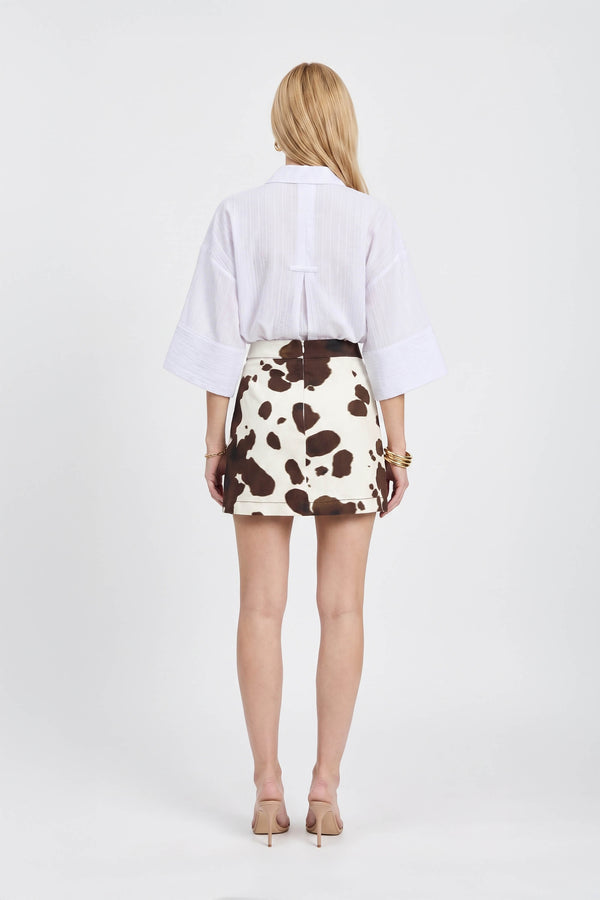 Camila One-Shoulder Smocked-Cuff Blusa 752992