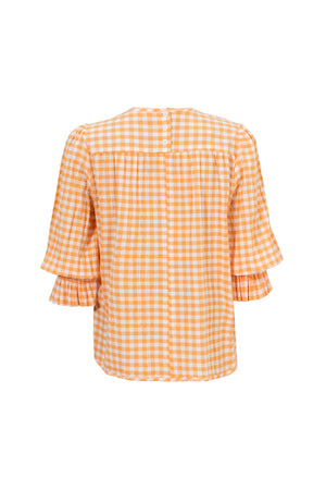 Viviana Wide-Collar Bishop-Sleeve Blusa 752996