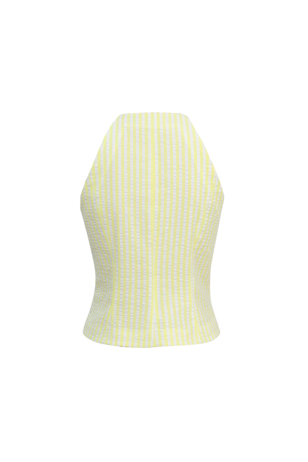 Adela Halter Zipper-Front Blusa 752998 ARE/AMA