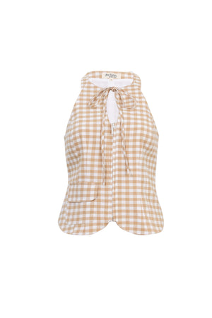 Adela Halter Zipper-Front Blusa 752998