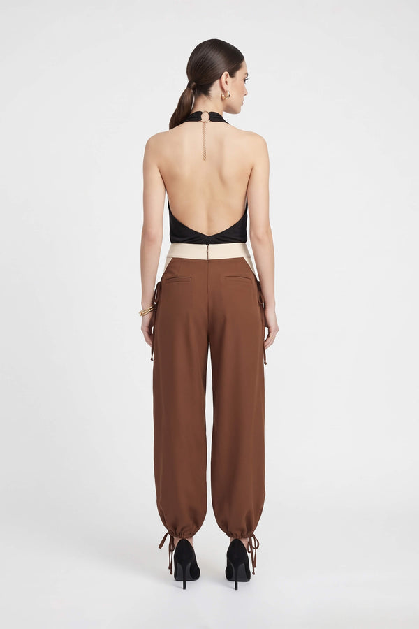 Cassandra Contrast Waistband Drawstring Balloon Pantalón 532182 COG