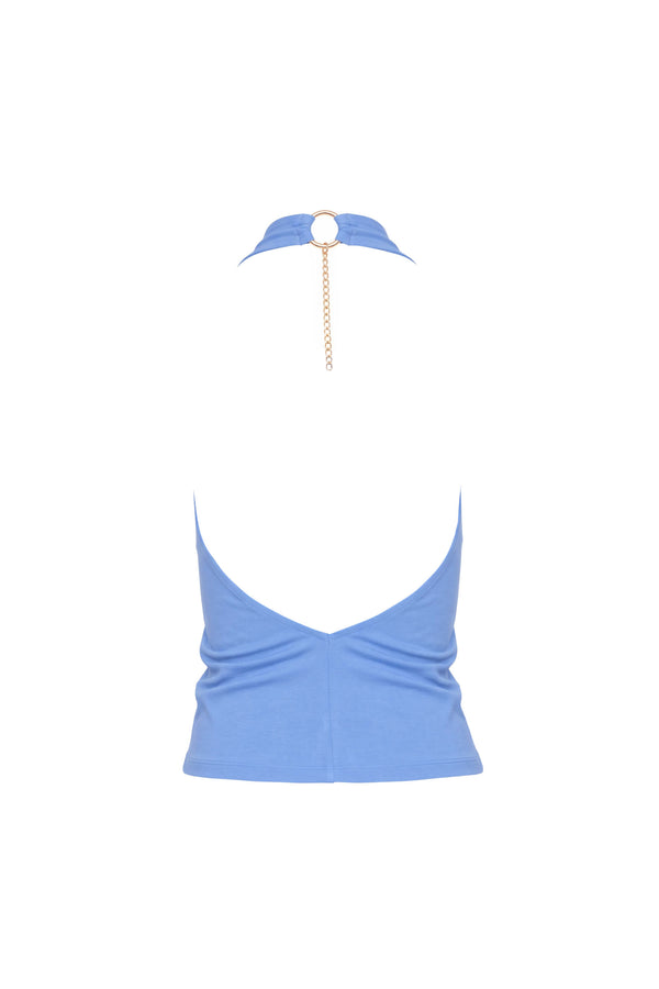 Sofía Halter Cowl-Neck Backless Blusa 753039 PER