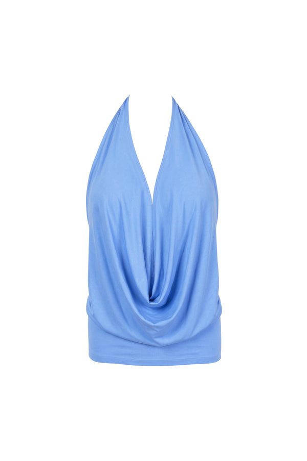 Sofía Halter Cowl-Neck Backless Blusa 753039 PER
