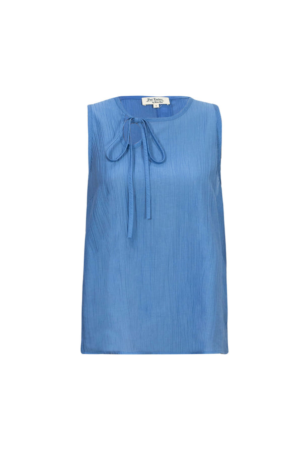 Renata Tie-Neck Keyhole Sleeveless Blusa 753041 AZU