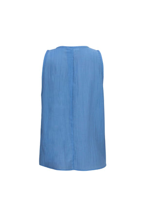 Renata Tie-Neck Keyhole Sleeveless Blusa 753041 AZU