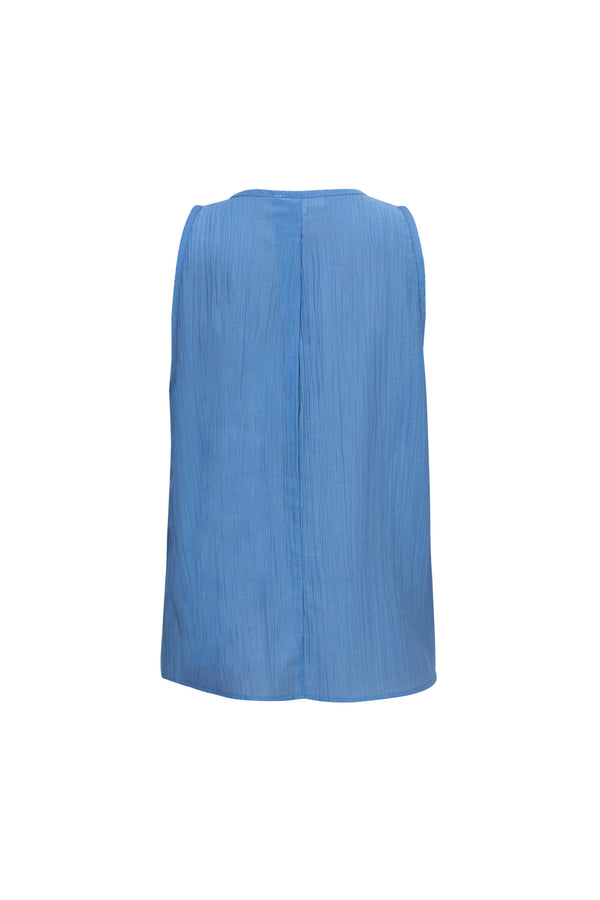 Renata Tie-Neck Keyhole Sleeveless Blusa 753041 AZU