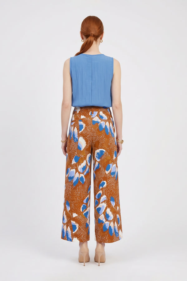 Renata Tie-Neck Keyhole Sleeveless Blusa 753041 AZU