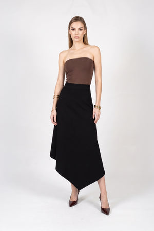 Camila High-Waist Asymmetric Midi Falda 541375 NEG