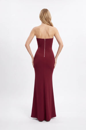 *Martina Crystal Embellished Plunge Maxi Vestido 820133 VIN