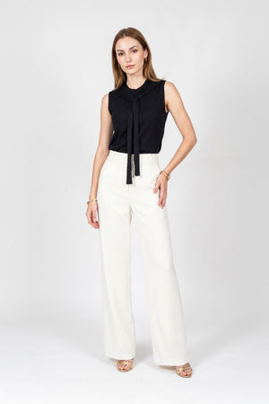 *Olimpia Sleeveless Tie Detail Blusa (Solo Blusa) 850110 NEG