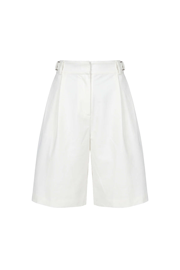 Olimpia High-Waist Pleated Bermudas (Solo Bermuda) 830047 HUE
