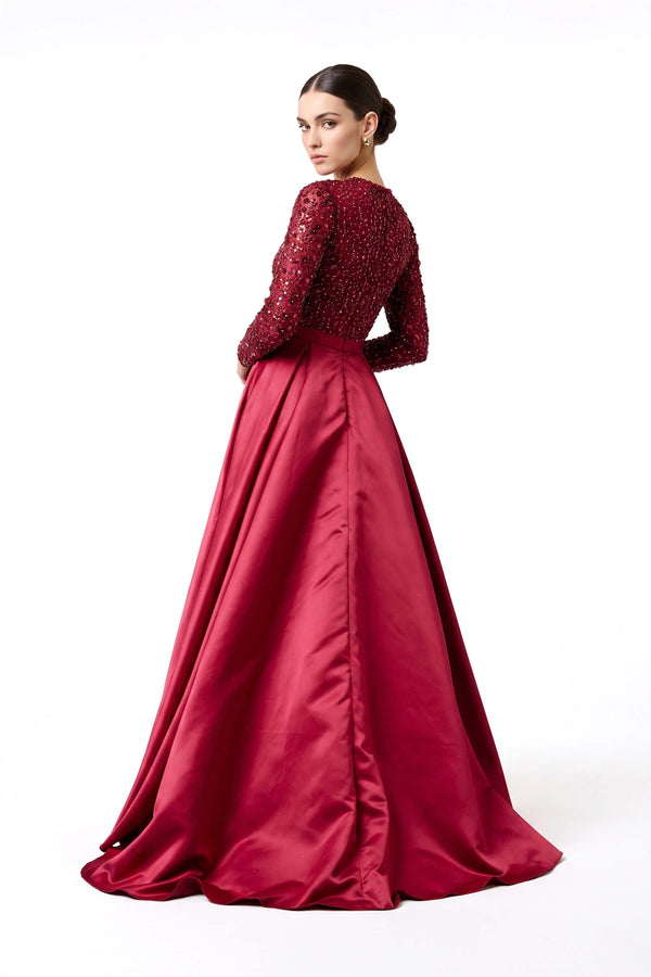 Luciana Sequin Crossover Long Vestido 421457 BUR