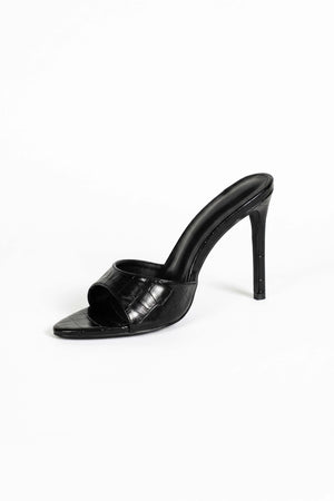 Paulina Metallic Croc High Stiletto Mules ZA02393 NEG