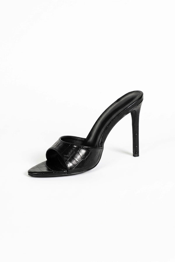 Paulina Metallic Croc High Stiletto Mules ZA02393 NEG