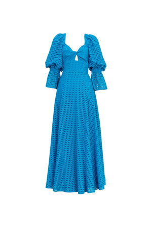Aaliyah Eyelet Maxi Vestido 723096 AZU - Reina Diaz