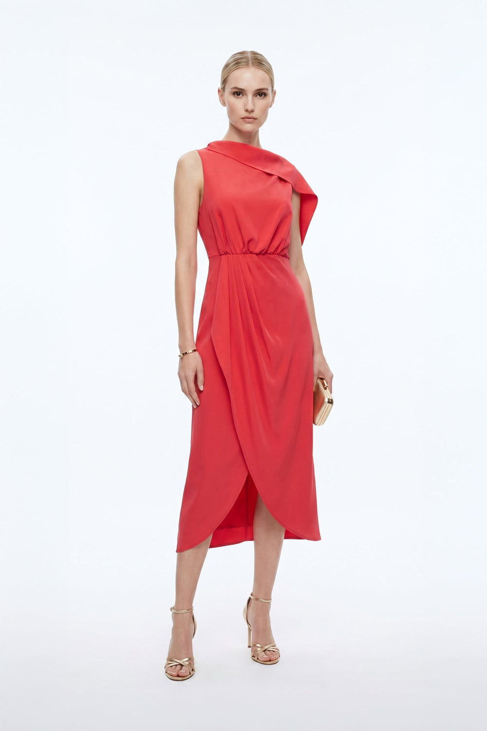 Adaline Asymmetric Midi Vestido - Reina Diaz