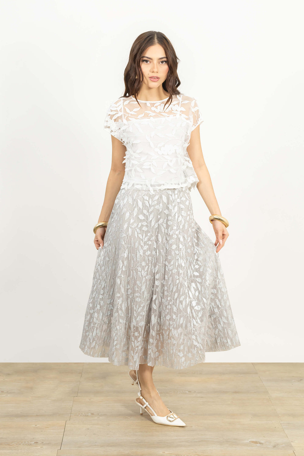 Adalyn Embroidered Tulle Top 554191 NEG/FLO/BEI/BCO - Reina Diaz