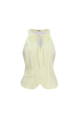 Adela Halter Zipper-Front Blusa 752998 - Reina Diaz