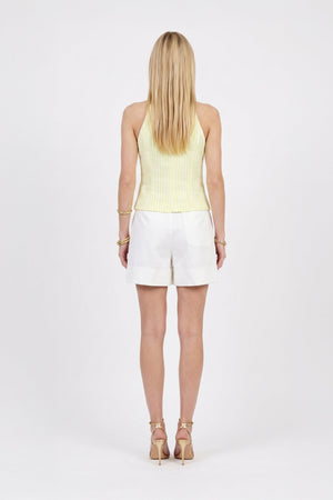 Adela Halter Zipper-Front Blusa 752998 - Reina Diaz
